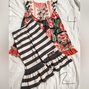 Matilda Jane set. Top size 4 and pants size 2(runs big imo)
